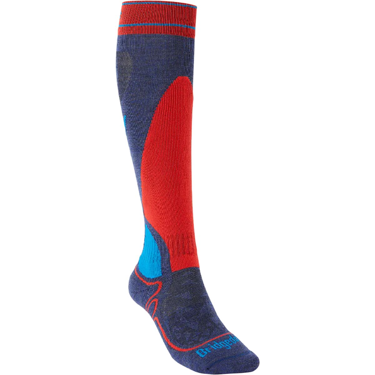 Image of Bridgedale Ski Racer Merino Endurance Sock - Kids' Denim/Flame, M