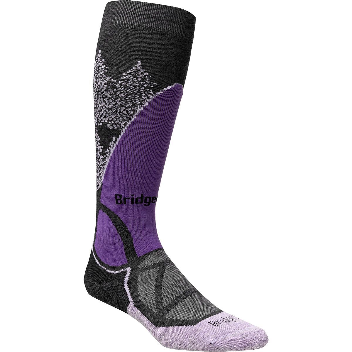 Image of Bridgedale Ski Midweight Merino Performance Sock - Women's Black/Purple, L