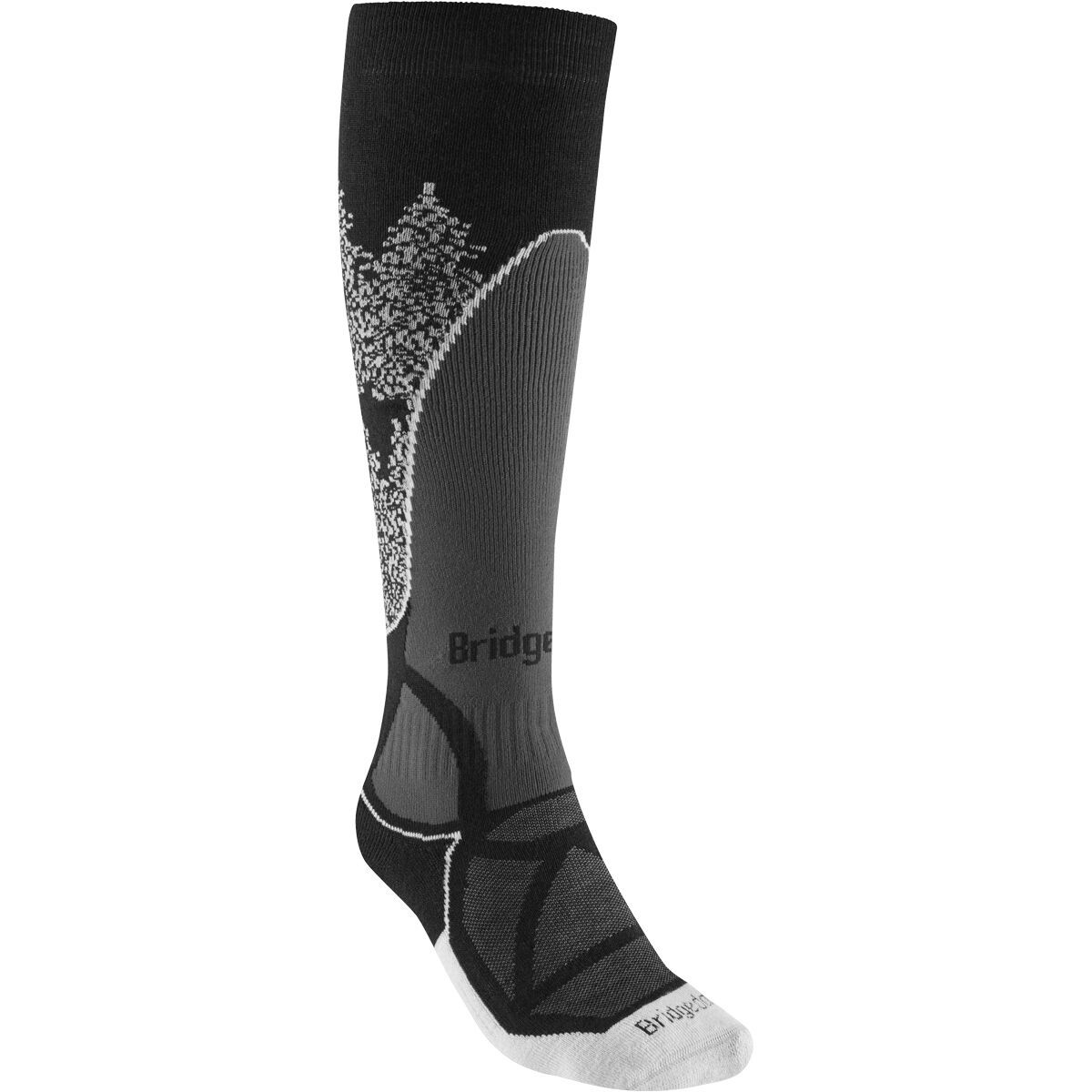 Bridgedale Ski Midweight Merino Performance Sock - Women's Black/White, M