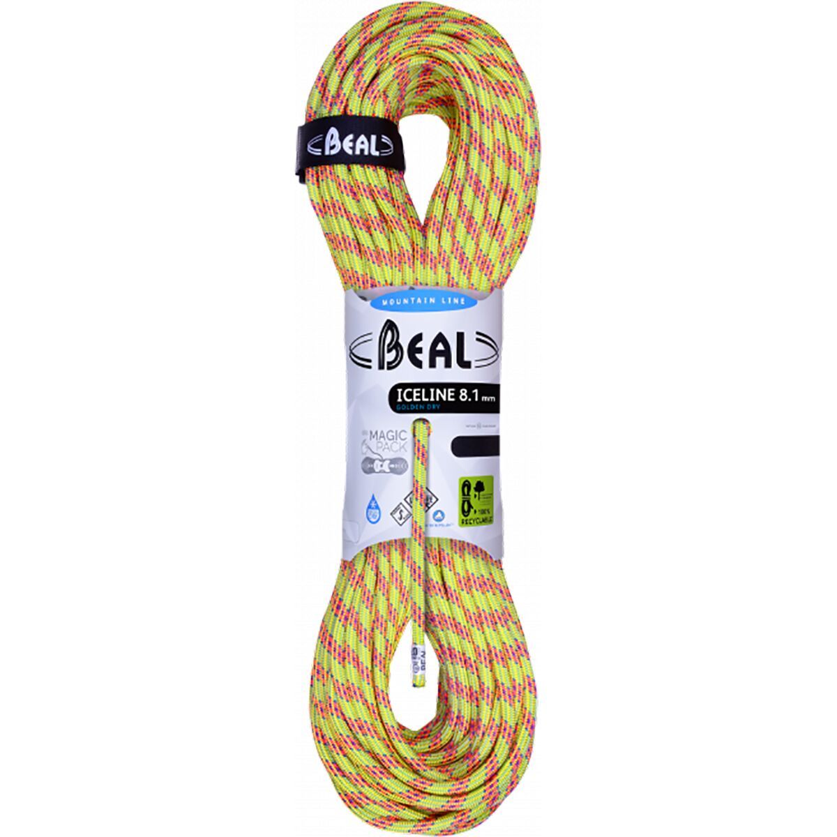 Beal Ice Line 8.1mm Rope Orange - Golden Dry, 50m