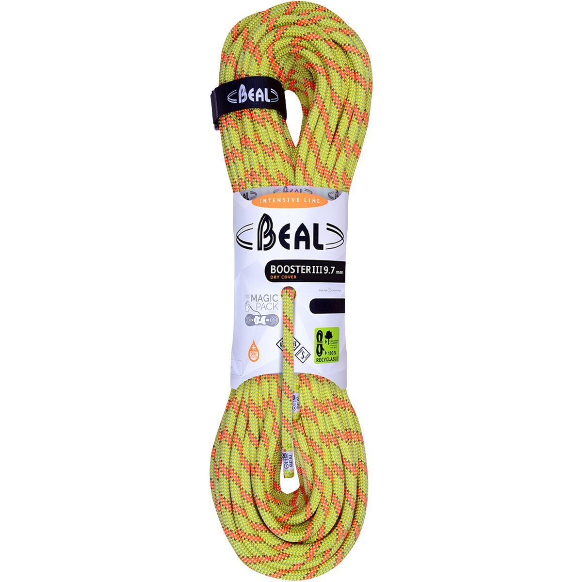 Image of Beal Booster III Dry Cover Climbing Rope - 9.7mm Anis, 60m