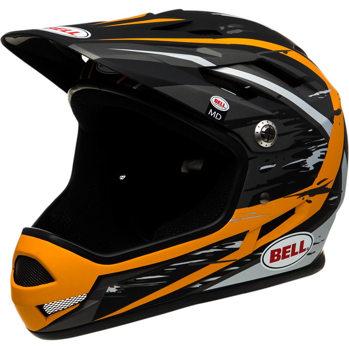 Bell Sanction Helmet Matte Silver/Orange Splatter, M