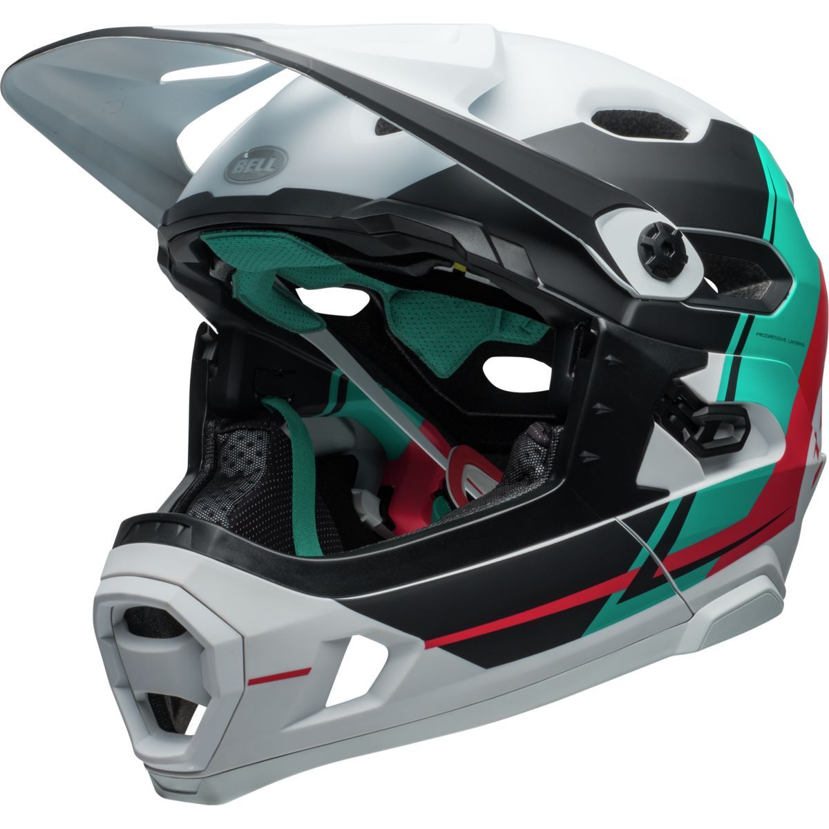 Bell Super DH Mips Helmet White/Emerald/Hibiscus Recourse, L