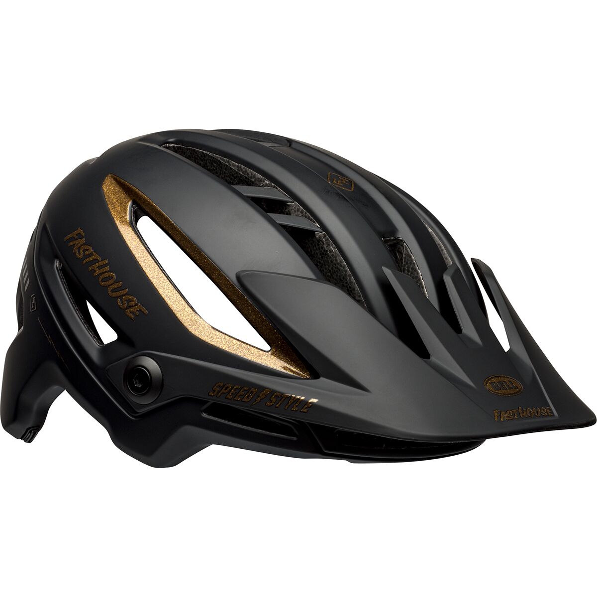 Image of Bell Sixer Mips Helmet Matte/Gloss Black/Gold Fasthouse, M