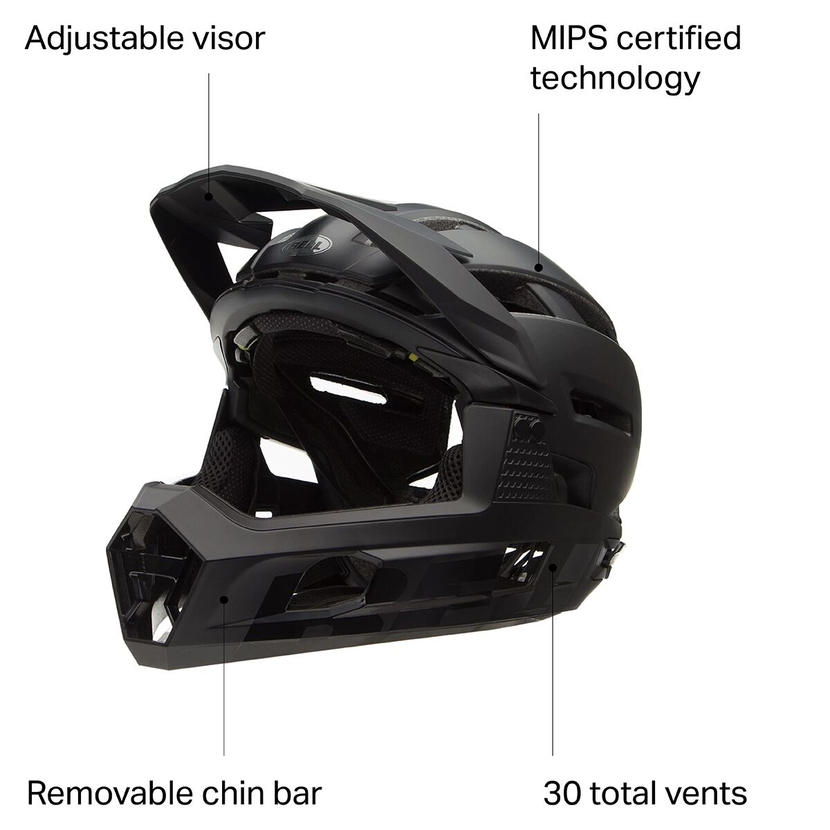 Bell Super Air R Chinbar – Kinnbügel / Kinnschutz, Matt Black, Größe M