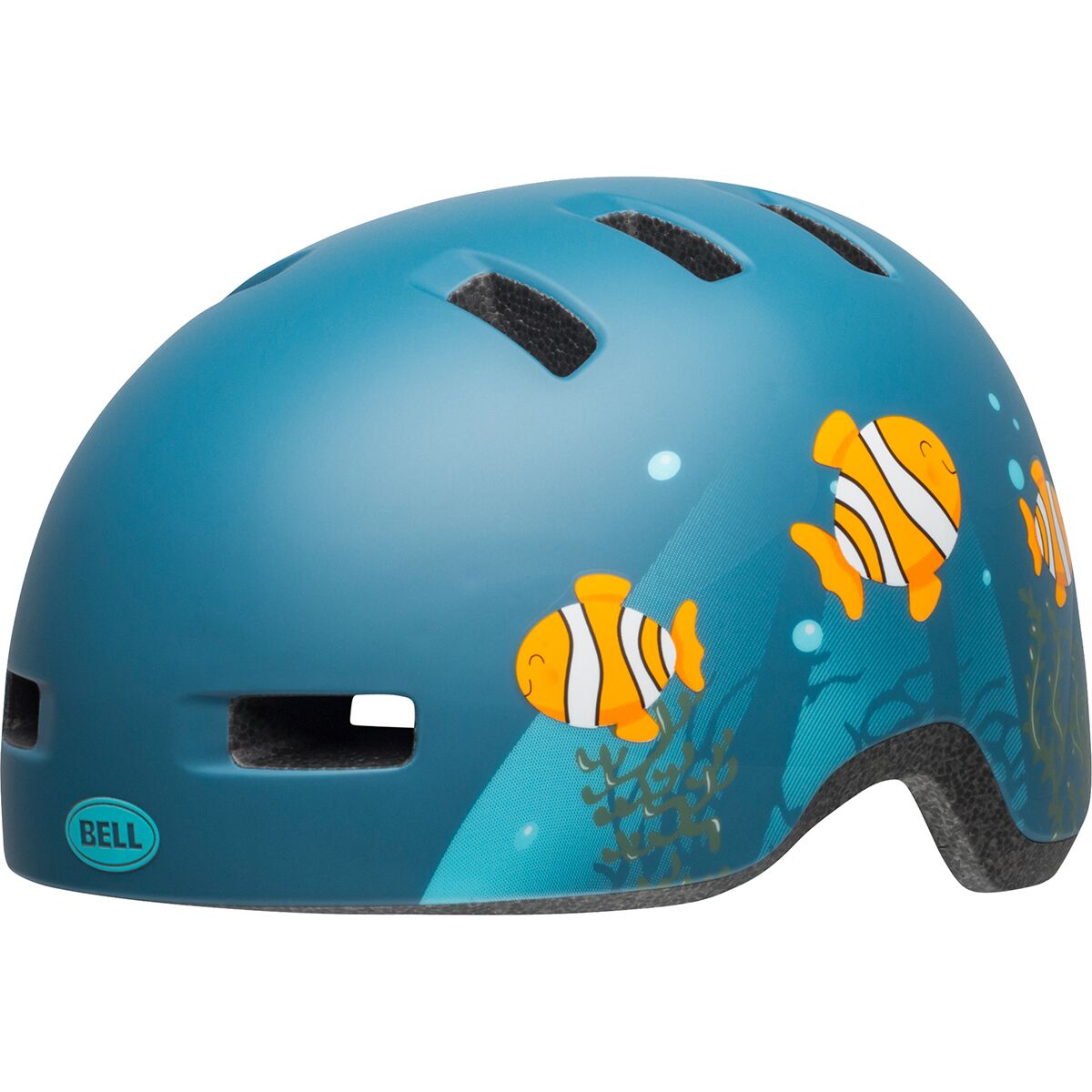 Image of Bell Lil Ripper Helmet - Kids' Clown Fish Matte Grey/Blue, One Size