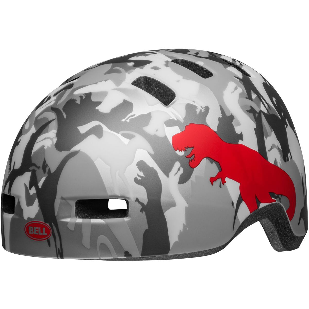 Image of Bell Lil Ripper Helmet - Kids' Camosaurus Matte Gray/Silver, Toddler