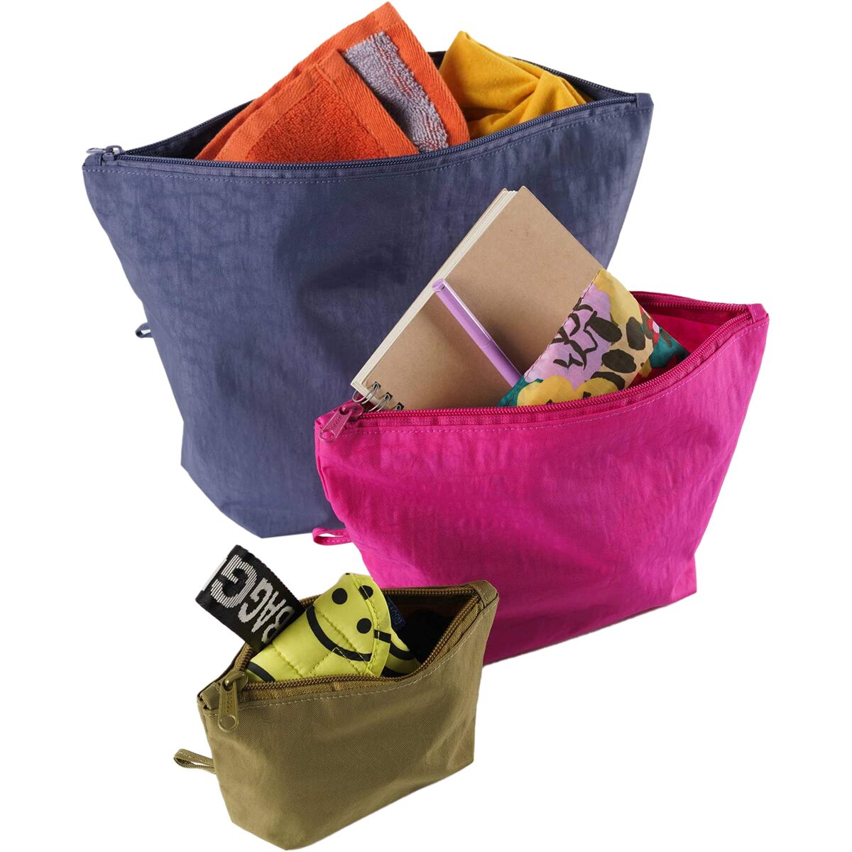 Bolsos De Viaje Baggu Go Pouch Set Negras Verde En Las Mejores