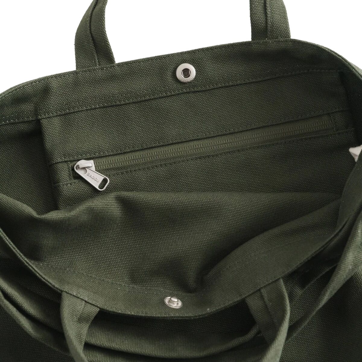 Baggu Duck Bag Backpack Olive Green Recycled‎ Cotton Canvas Drawstring Flap Top Spanish Olive Duck Bag – Prism Boutique main image 2