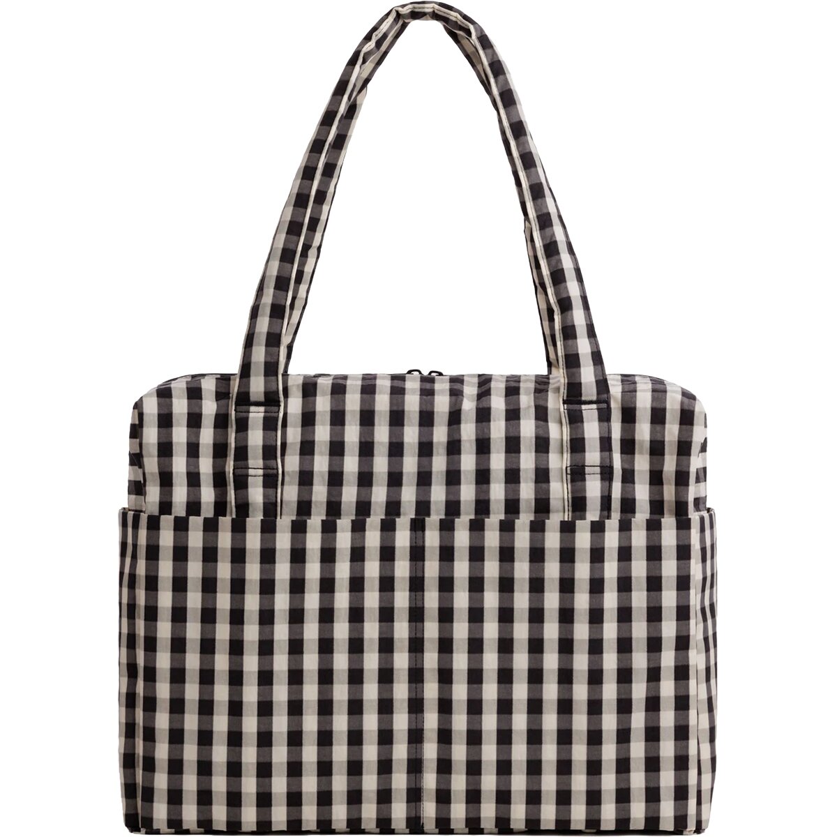 Image of BAGGU Cloud Carry-on Black and Cream Gingham, One Size
