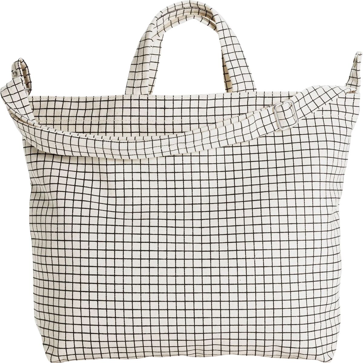 BAGGU BAGGU Horizontal Zip Duck Bag Natural Grid, One Size