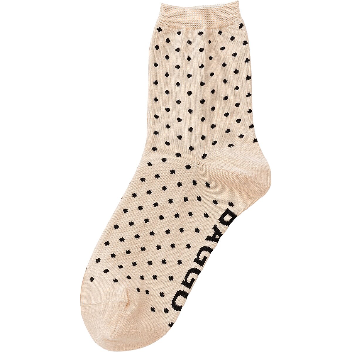 Image of BAGGU Crew Sock Micro Cream and Black Polka Dot, One Size