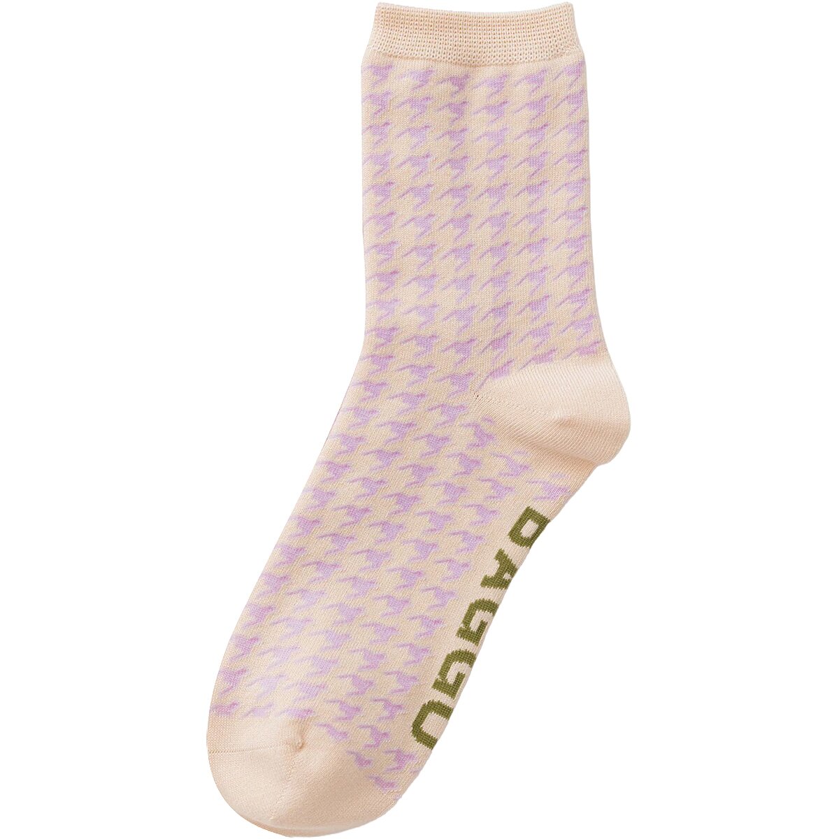 Image of BAGGU Crew Sock Pink Houndstooth, One Size