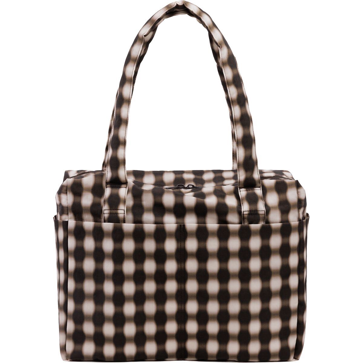 Image of BAGGU Small Cloud Carry-On Bag Blurred Gingham Brown, One Size
