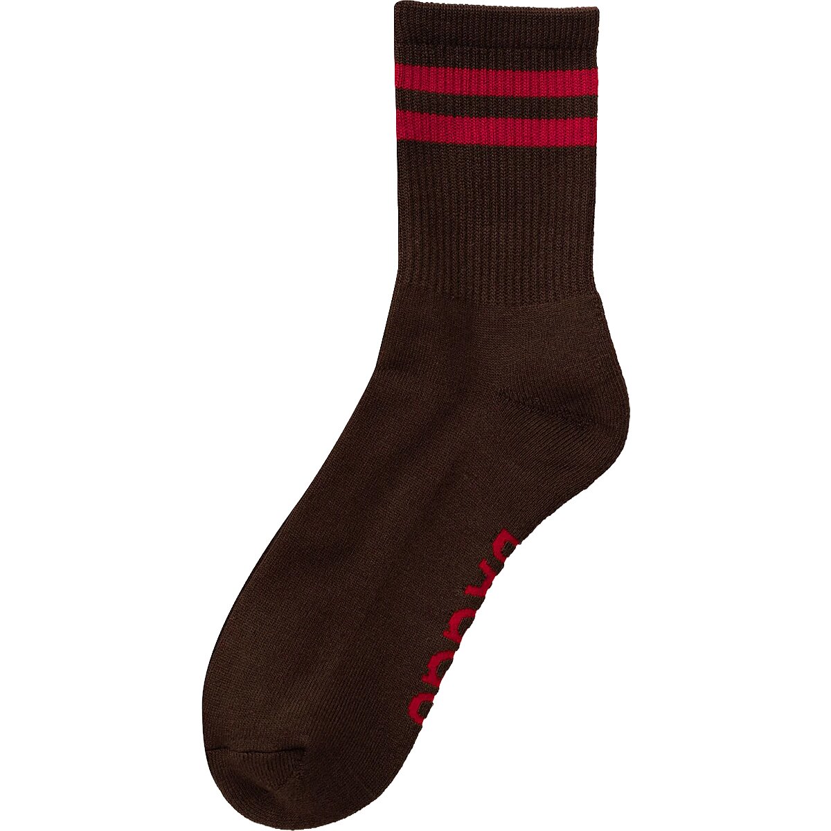 Image of BAGGU Ribbed Sock - Women's Coffee Stripe, One Size