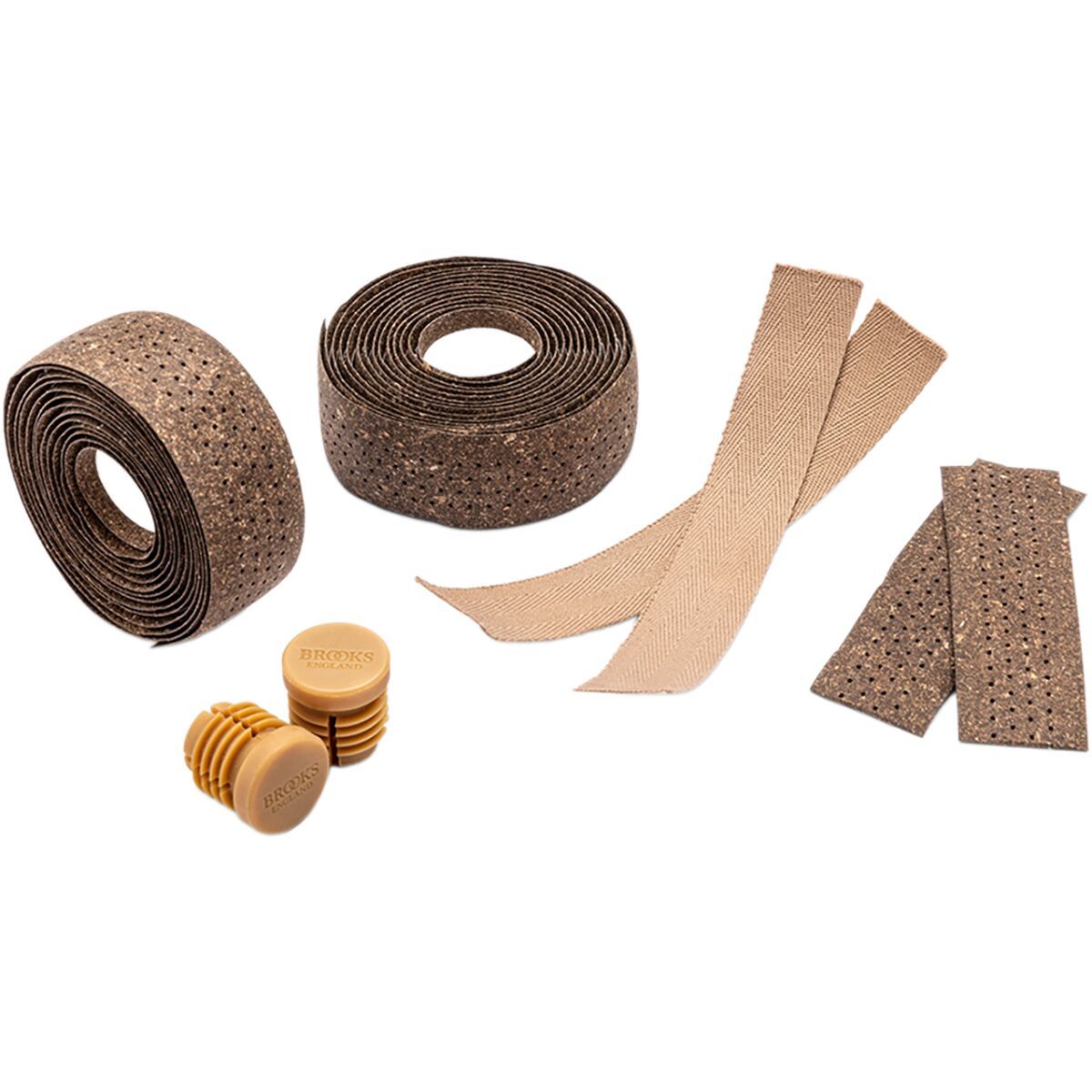 Image of Brooks England Regenerated Leather Bar Tape Brown, One Size
