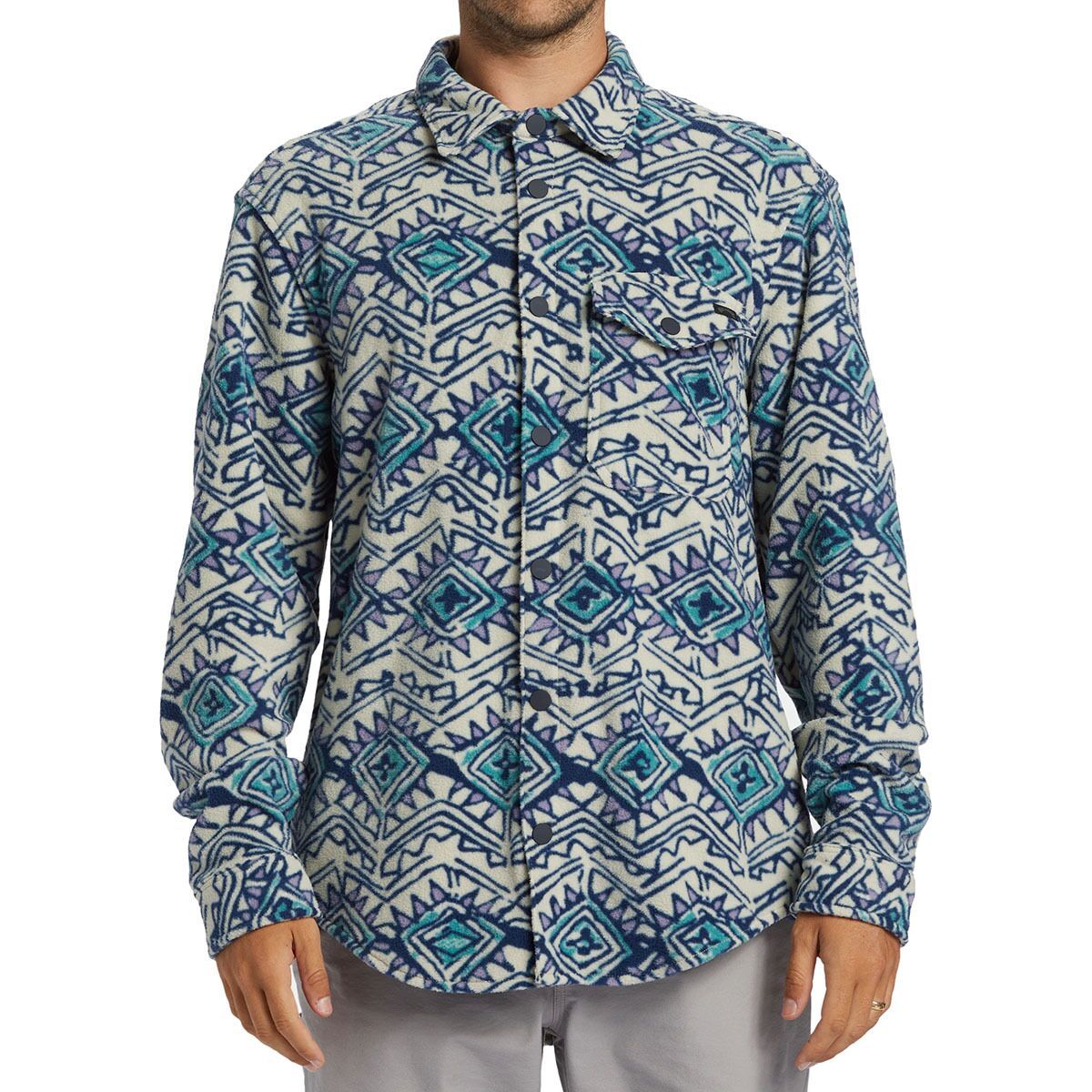 Image of Billabong Furnace Flannel Shirt - Men's Slate Blue, M