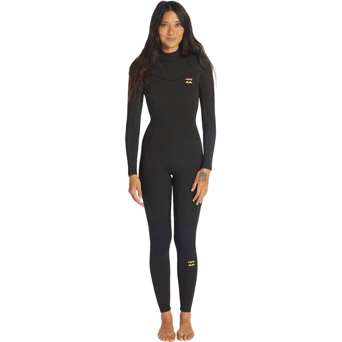 Billabong 3/2 Synergy Back-Zip Flatlock Fullsuit Wetsuit - Women's Wild Black, 4