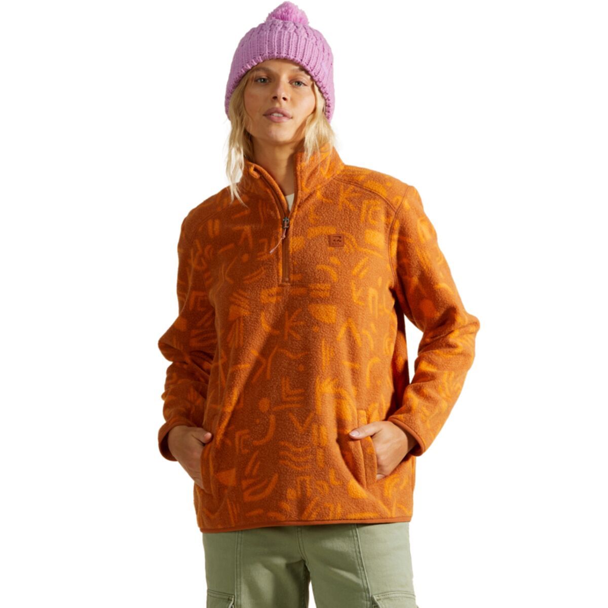 Billabong Boundary Mock 3 Pullover - Women's Adobe, M/10