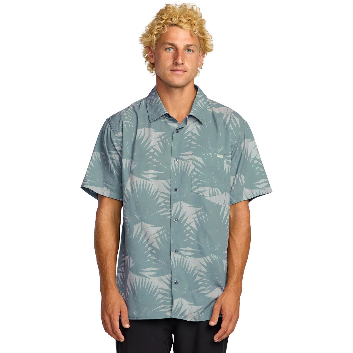Image of Billabong Surftrek Perf Short-Sleeve Shirt - Men's Sea Blue, S