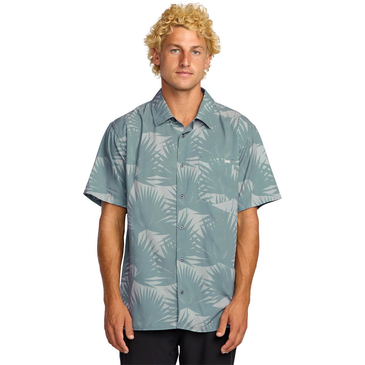Image of Billabong Surftrek Perf Short-Sleeve Shirt - Men's Sea Blue, M