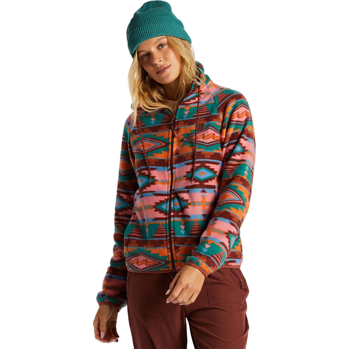Billabong Boundary Zip Fleece Jacket - Women's Rosewood, XS/6