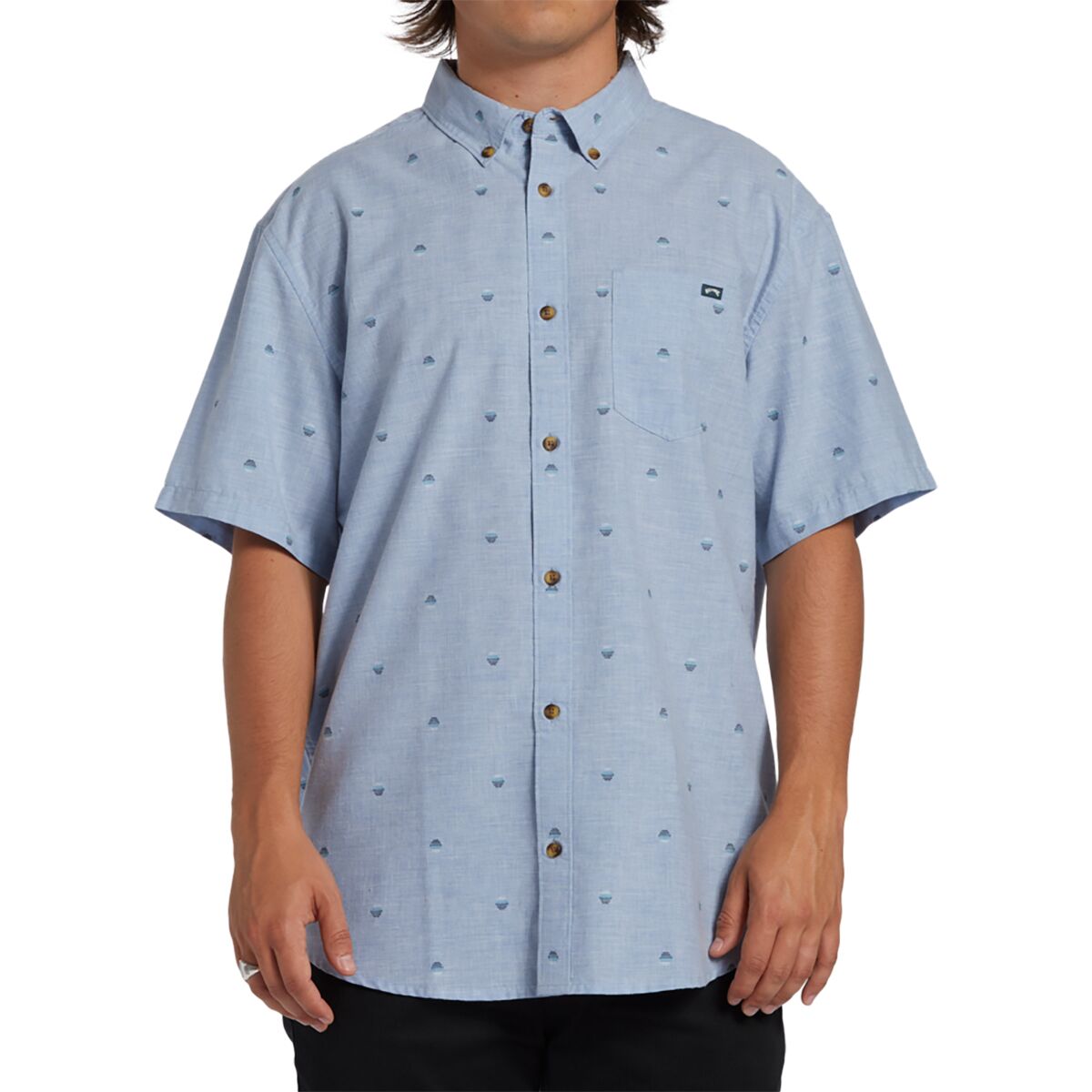 Billabong Billabong All Day Jacquard Short-Sleeve Shirt - Men's Washed Blue, XXL