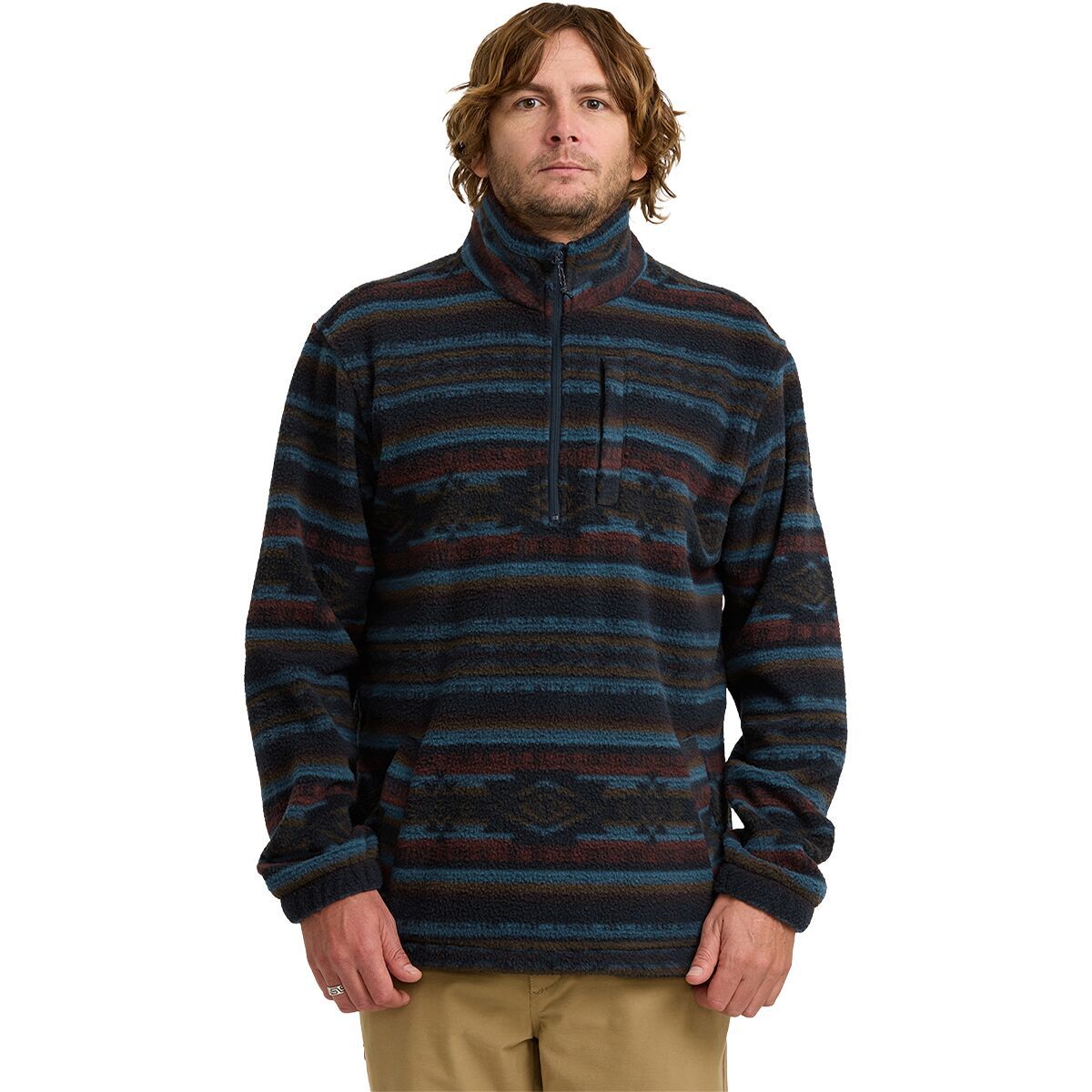 Image of Billabong Boundary Mock Neck Sweater - Men's Dark Stone, L