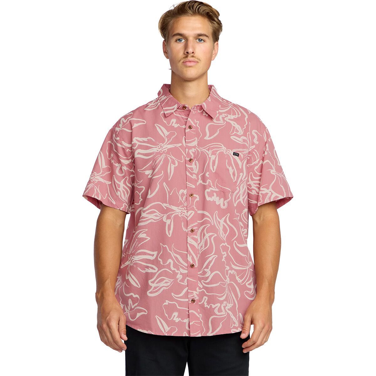 Image of Billabong Sundays Short-Sleeve Shirt - Men's Faded Rose, M