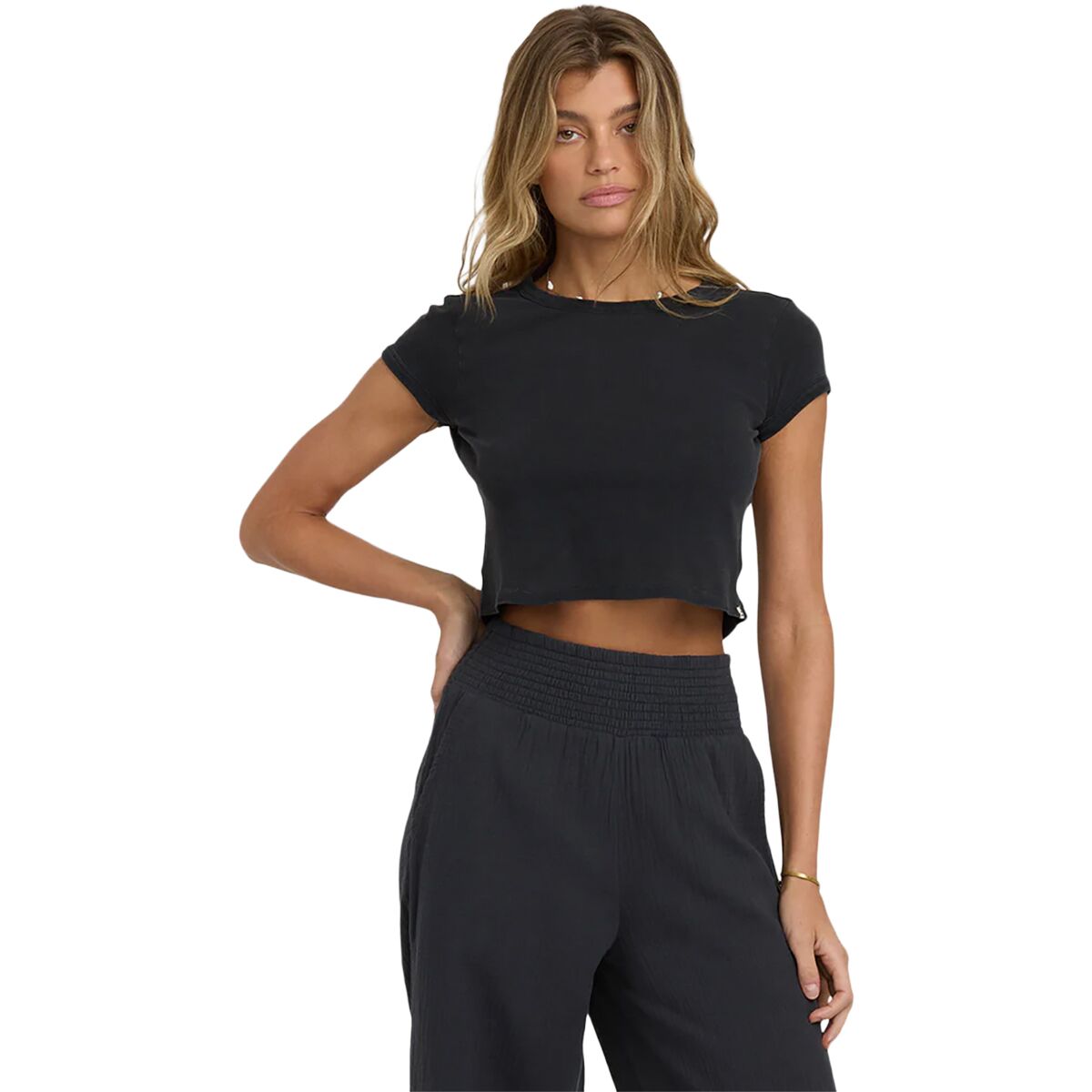 Image of Billabong Daily T-Shirt Short-Sleeve Knit Top - Women's Black Sands, L