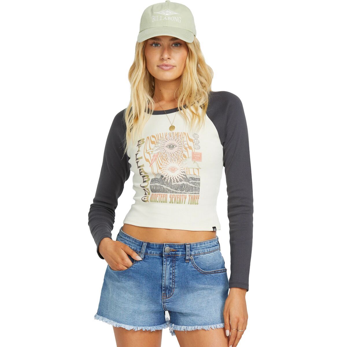 Billabong Eye Vibes Long Sleeve Top - Women's Black Sands, M