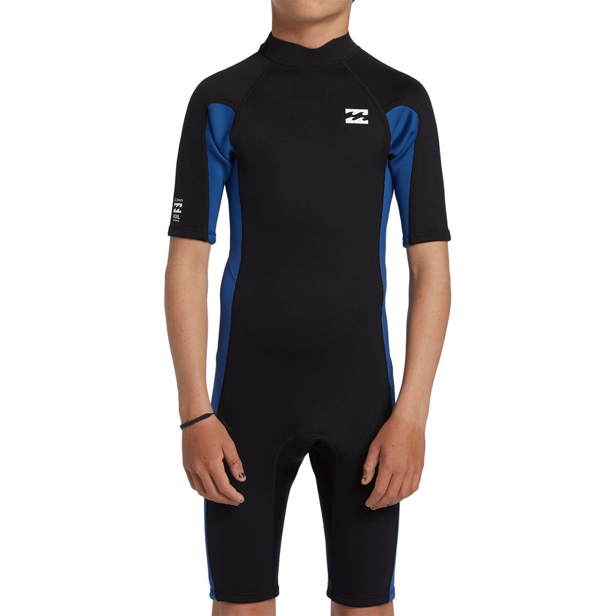 Billabong Foil Back-Zip Short-Sleeve FL Spring Wetsuit - Boys' Mid Blue, 2
