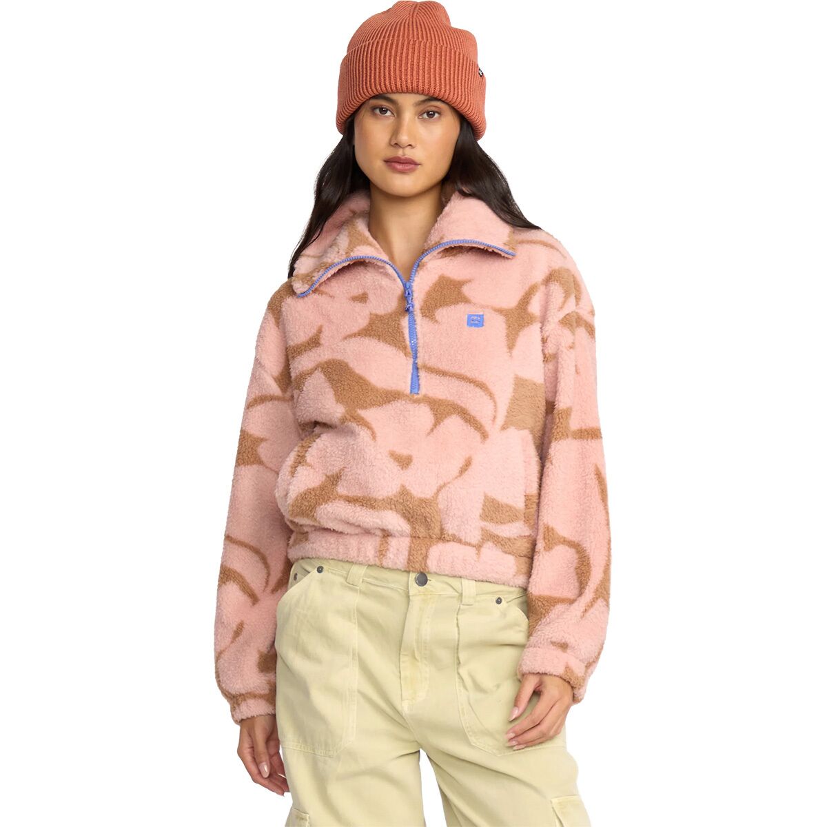 Image of Billabong Barra 1/2-Zip Fleece Pullover - Women's Rose Brown, XS