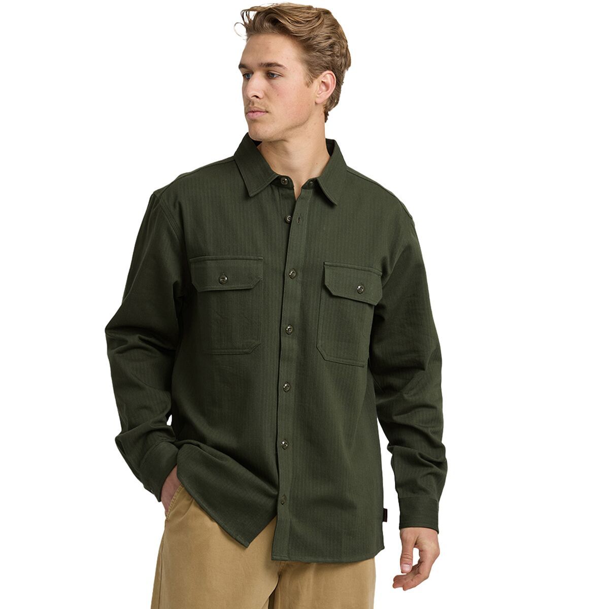 Image of Billabong Fort Garage Long-Sleeve T-Shirt - Men's Olive, M