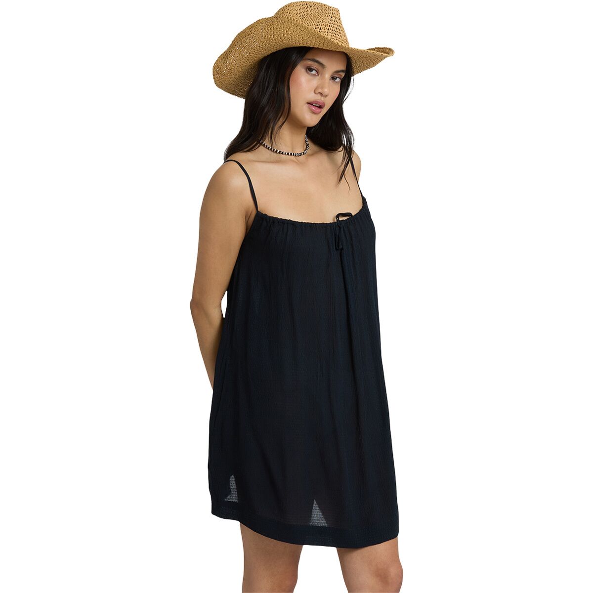 Image of Billabong Beach Song Solid Mini Dress - Women's Black Sands, M