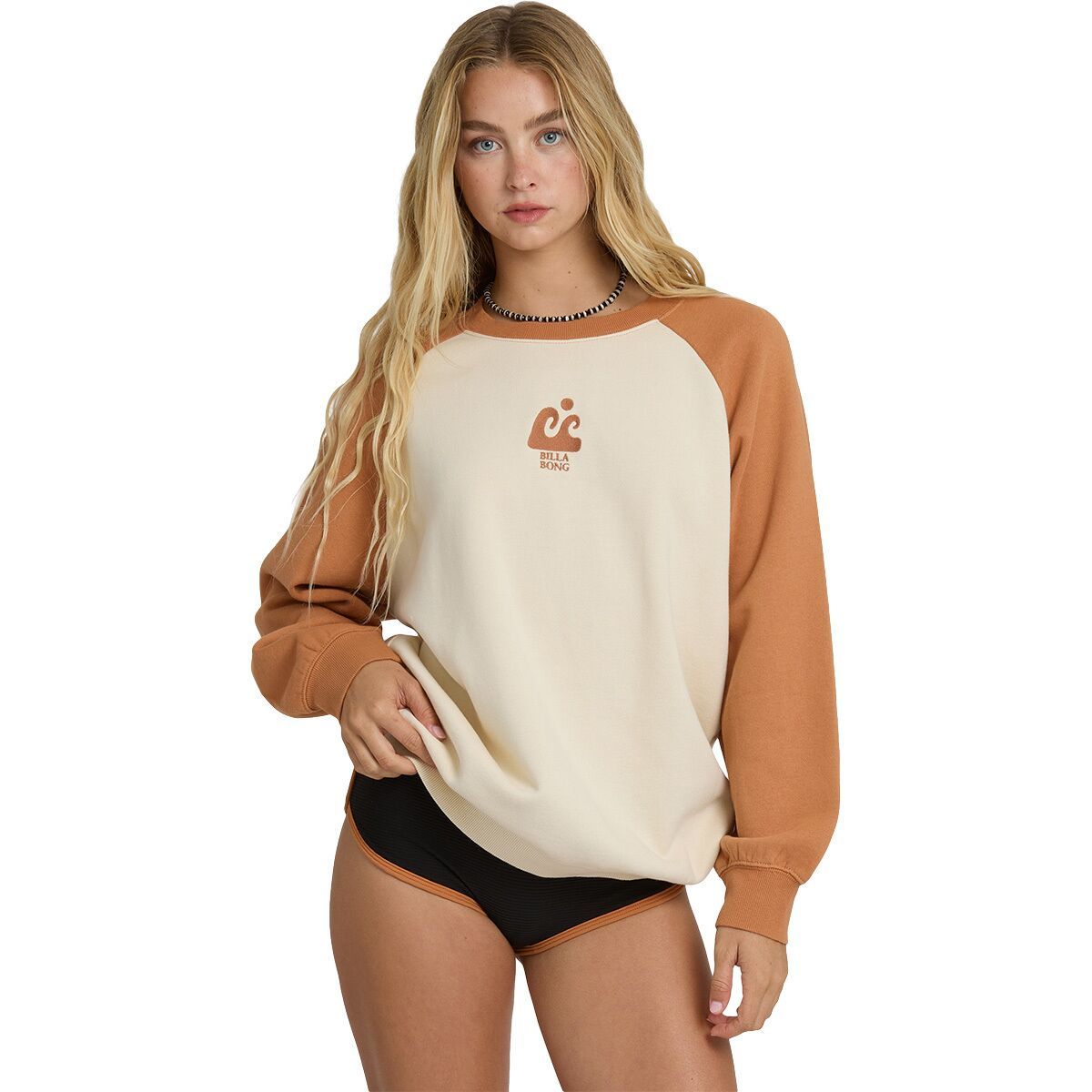 Image of Billabong Blissed Out Crew Fleece Pullover - Women's Caramel Caf?, S