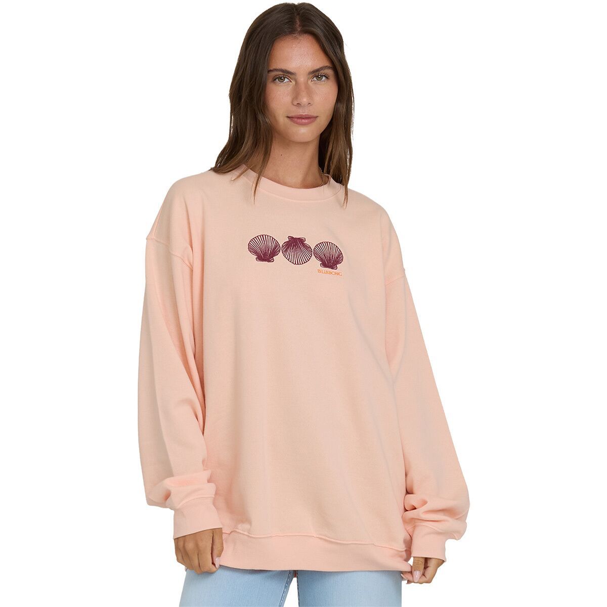 Image of Billabong Chasing Horizons. Crew Fleece Pullover - Women's Light Peach, S