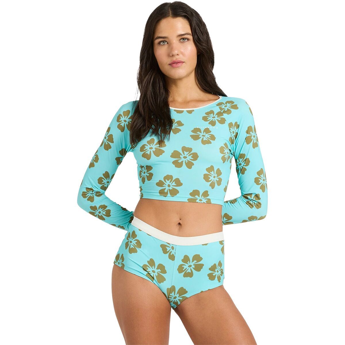 Image of Billabong Last Summer Crop Long-Sleeve Rashguard - Women's Ocean Spray, L
