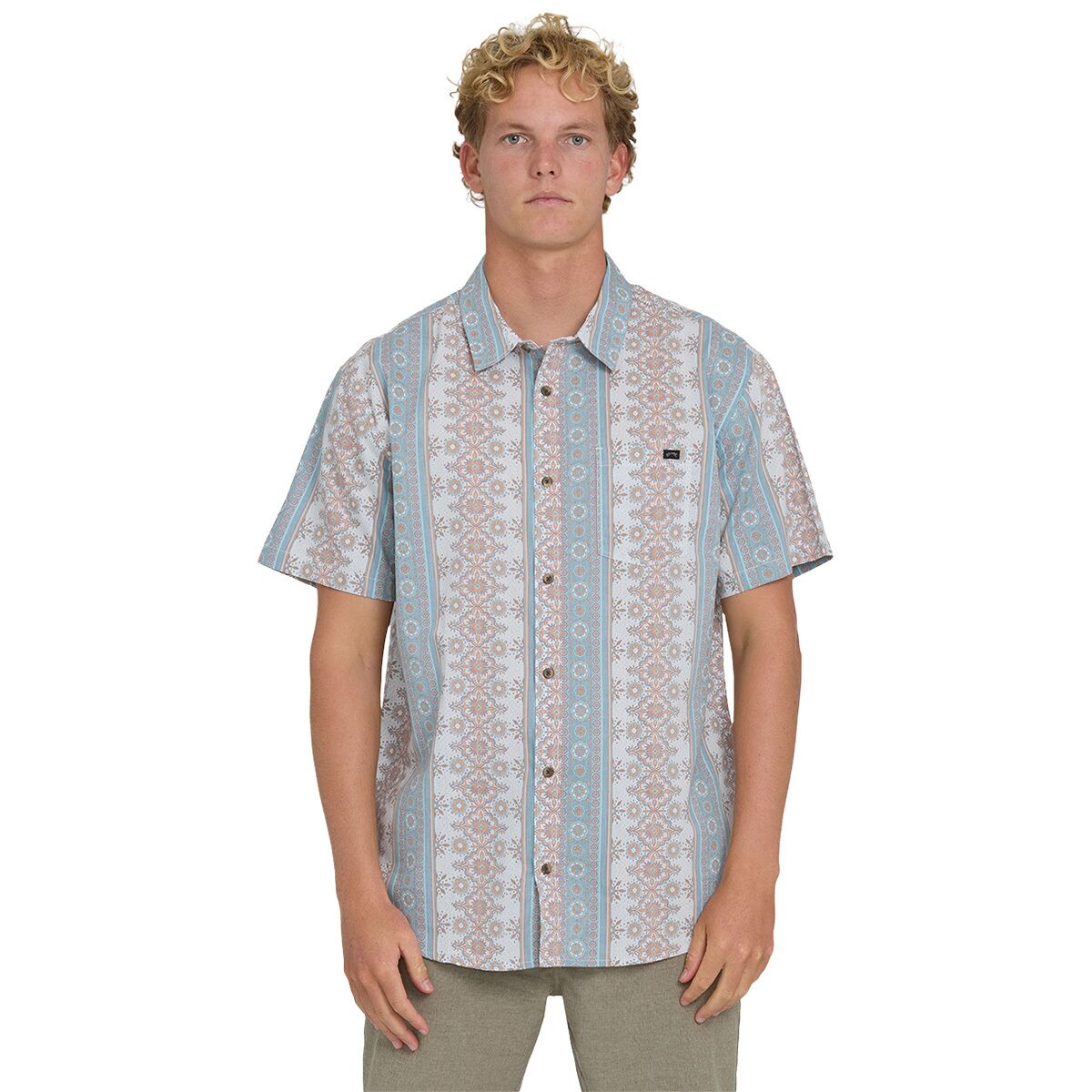 Image of Billabong Sundays Short-Sleeve Shirt - Men's Blue Fog, L