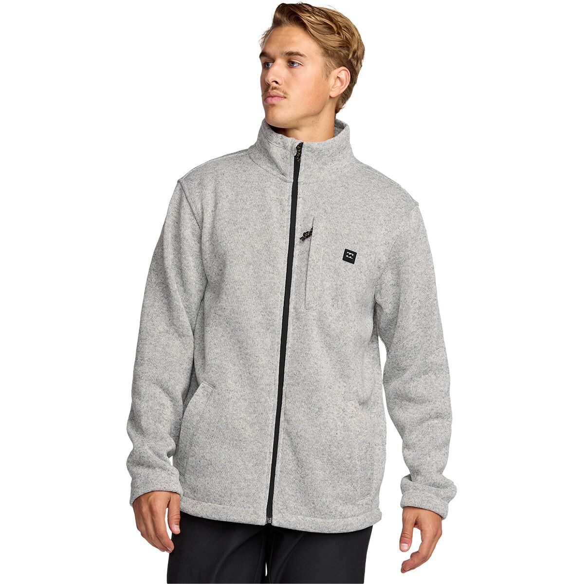 Image of Billabong Boundary Mock Neck Zip Jacket - Men's Mrgray Hth, S