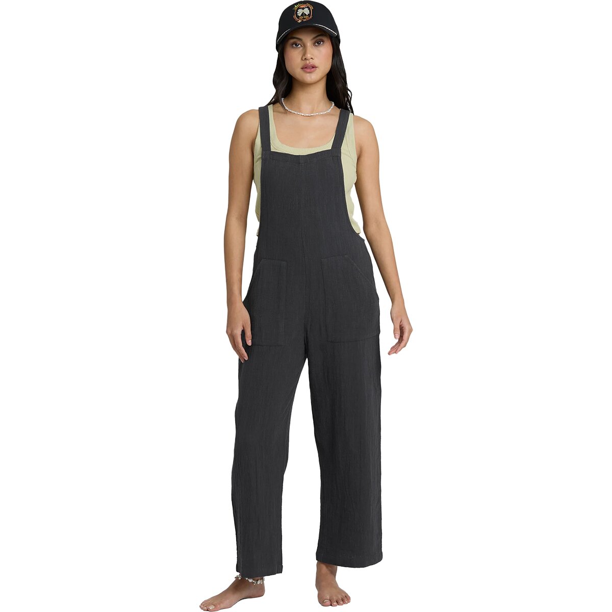 Image of Billabong Pacific Time Solid Jumpsuit - Women's Black Sands, M