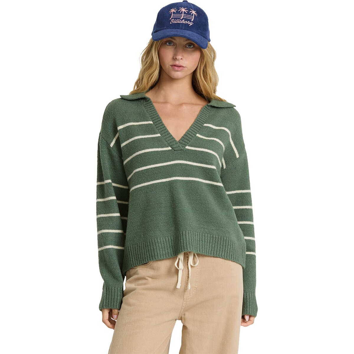 Billabong Billabong Bennie V Neck Sweater - Women's Rain Forest, M - $69.95 at Backcountry.com