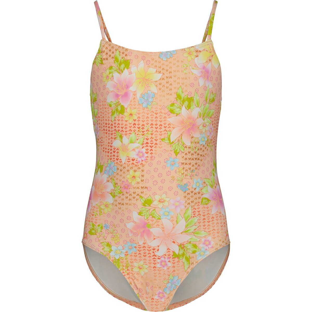 Image of Billabong Crazy For Coral One-Piece Swimsuit - Girls' Soft Peach, 4