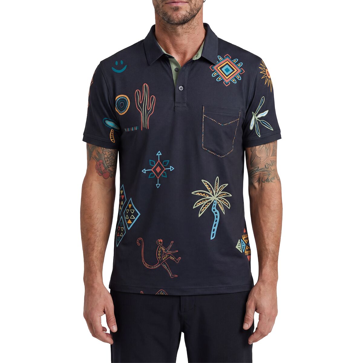 Image of Baja Llama Swingers Performance Polo Shirt - Men's The Mirage of Marrakesh/Night, M