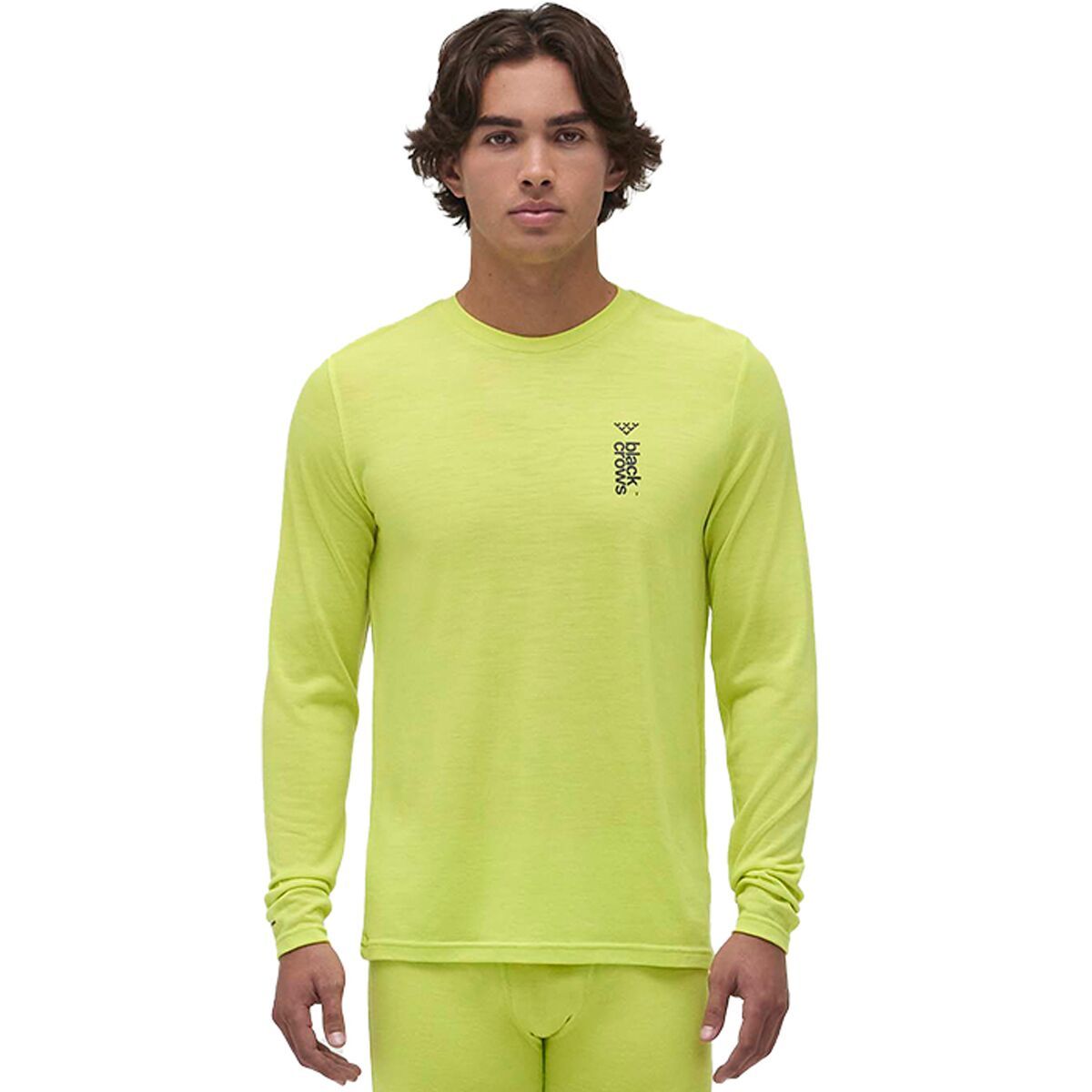 Image of Black Crows Merino Long-Sleeve Crew - Men's Neon Yellow, XL