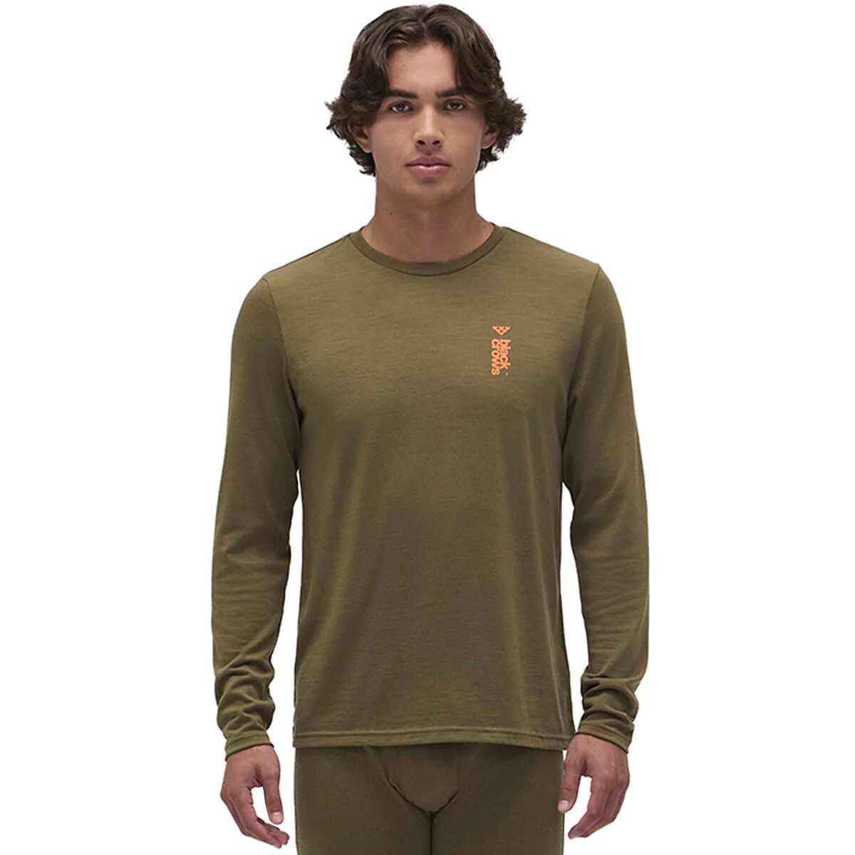 Image of Black Crows Merino Long-Sleeve Crew - Men's Olive Green, M