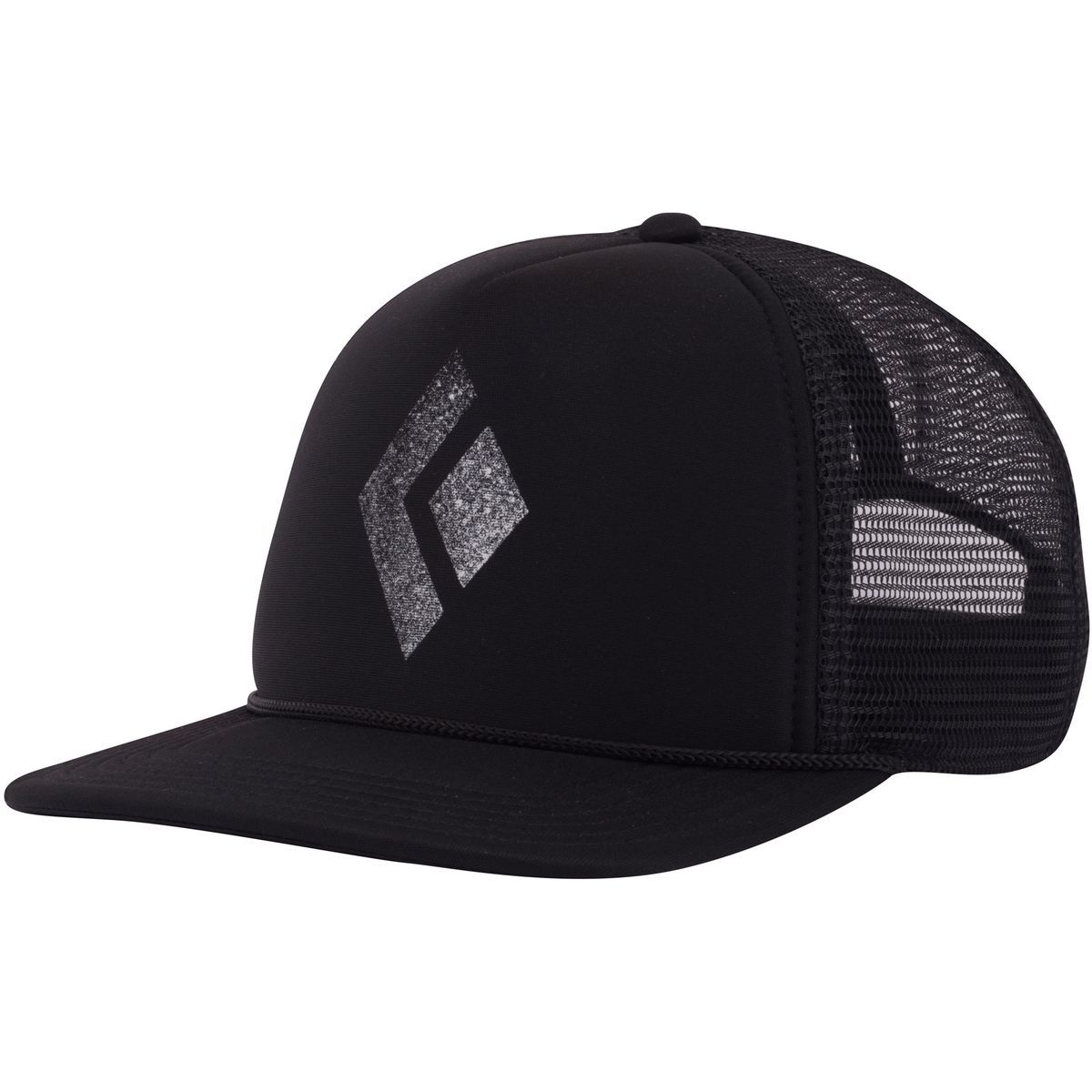 Image of Black Diamond Flat Bill Trucker Hat Black/White, One Size