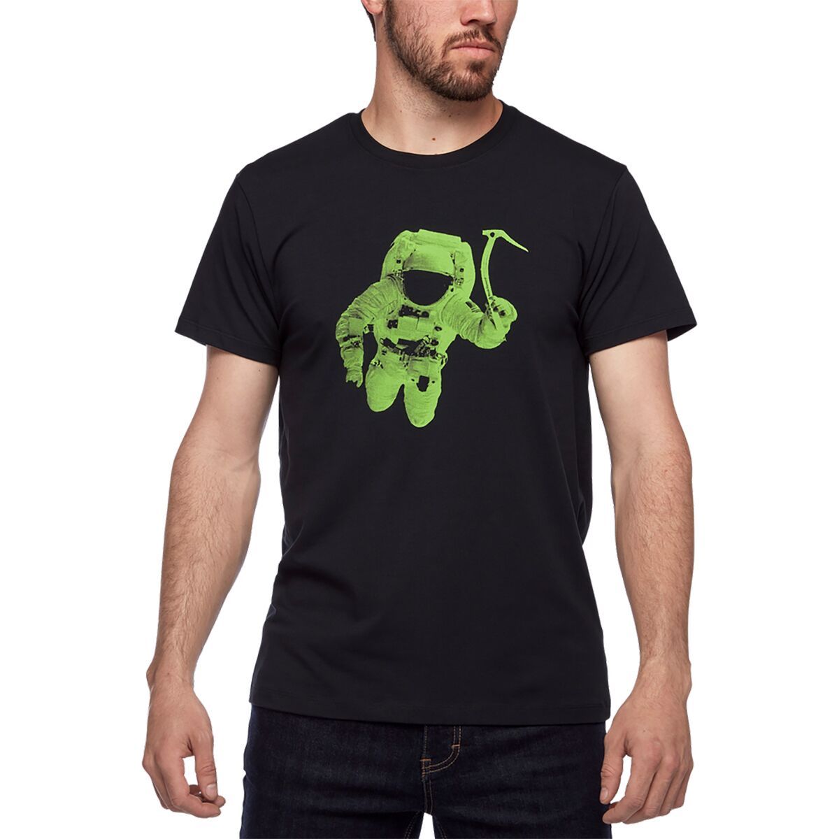 Image of Black Diamond Spaceshot Short-Sleeve T-Shirt - Men's Black/Envy Green, S