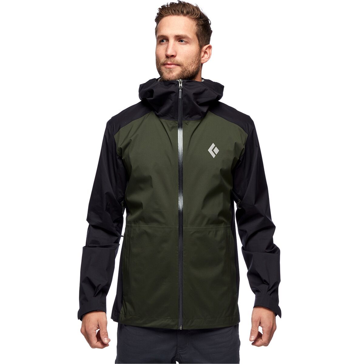 Black Diamond Stormline Stretch Rain Shell Jacket - Men's Cypress/Black, S
