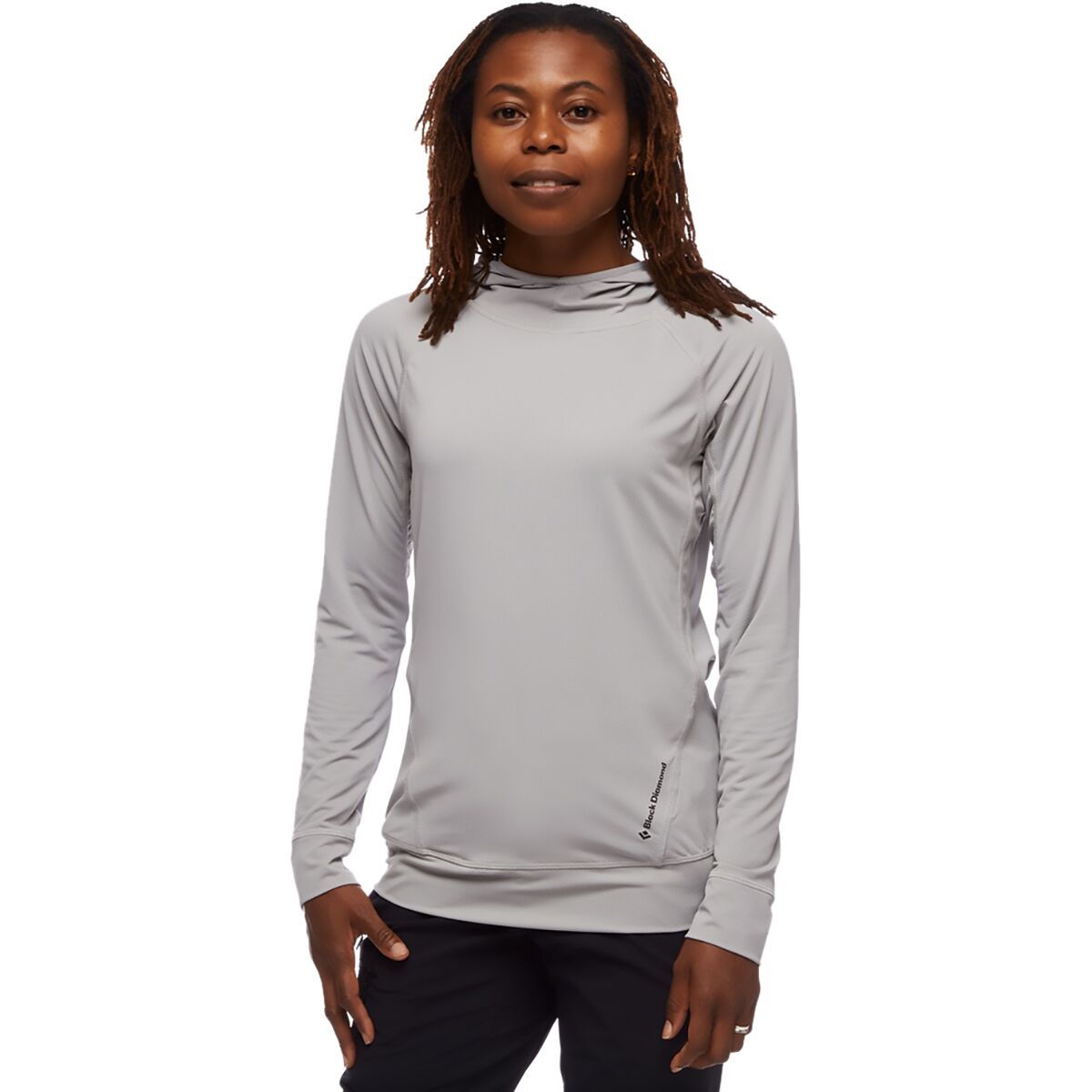 Image of Black Diamond Alpenglow Hooded Long-Sleeve Shirt - Women's Pewter, M